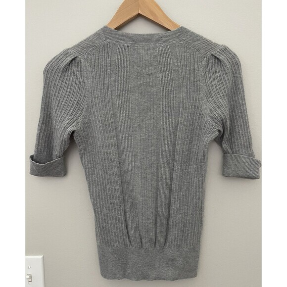 WHBM Ladies XS Gray Cashmere Blend Vneck Elbow Length Sleeve Sweater - Picture 8 of 9